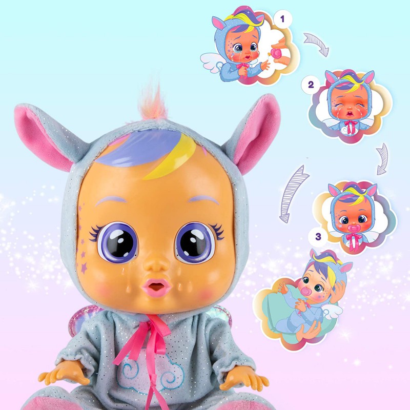 Bebés llorones fantasy jenna muñeca interactiva que llora de verdad con chupete y pijama